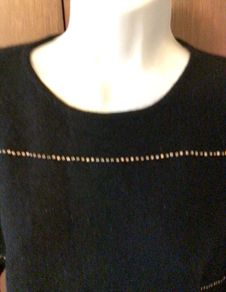 Chaus Rhinestone and Angora Designer Sweater  Size 12