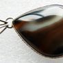 Vintage Botswana Agate 925 Sterling Silver Pendant Drop Shape length 1,6" - 10,7g Image 9