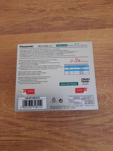 Panasonic DVD RAM 2-3x 4.7GB 120Min 10 Pack New Sealed