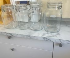 4 Glass Storage Jars with Clip Lids