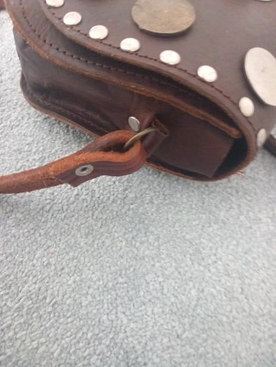Hand bag /shoulder bag leather bag Leather buckle shoulder strap  Moroccan hand stitched vintage genuine leather bag purse genuine  vintage item great gift present  girls/ladies
