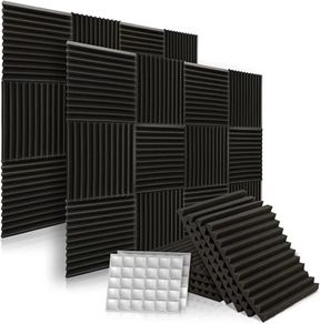 Sound Proofing Panels Orcust 12 Pack Acoustic Foam Panels with 60pcs adhesive Acoustic Panels wedges for Recording (FREE SHIPPING)