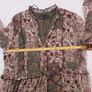 Zara Green Brown Earth Tone Patchwork Floral Long Sleeve Boho Tunic Mini Dress Size L Image 8