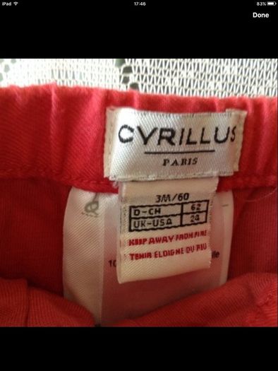 Boys never worn new designer Cyrill Paris bottoms 3/6 mths