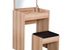 Dressing Table Set with Mirror & Stool-Wood Grain Colour (FREE POSTAGE)