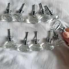 handles/ knobs. 12 x glass knobs.