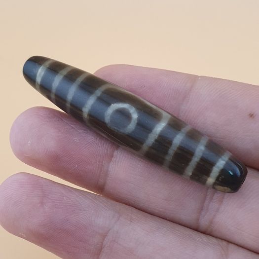 Vintage Himalayan 3 Eyes Tibetan Agate Dzi Bead Amulet