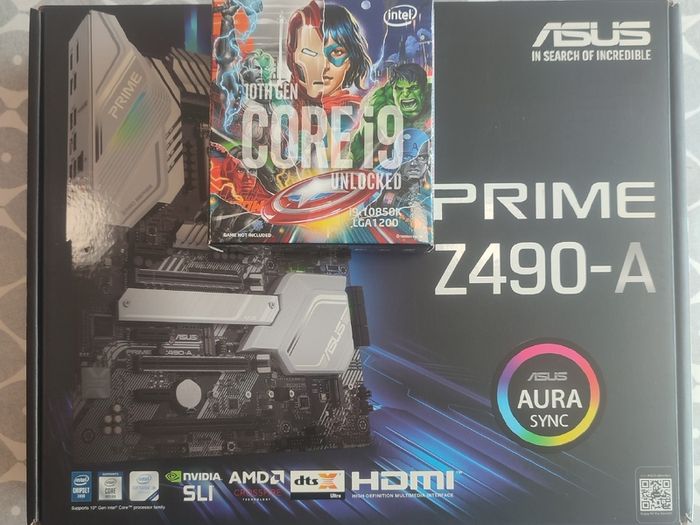 Intel I9-10850k, Asus Prime Z490-a & Asus Pce-ac68 Bundle