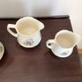 Vintage Edwardian Lady in flower garden set of three graduating  water jugs Image 7