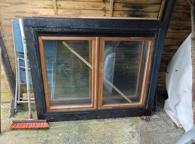 log cabin windows and front door