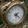 Vintage Ornate gold / brass Mantle Clock with Jousting Knight on Horse. Portugal Quartz. Image 7
