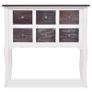 Console Cabinet 6 Drawers Brown and White Wood Image 4