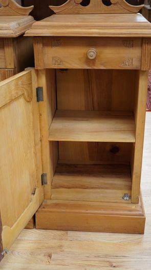 Pair of Quality Carved Ash Bedside Cabinets