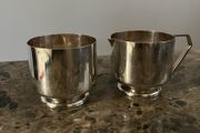 silver plated bowl and jug