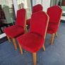 1930s set of Original red velvet walnut Art Deco chairs Image 10