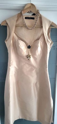 Marios Schwab contemporary natural bodycon Sz S (Fit 8-10UK) - Rrp 495 (New)