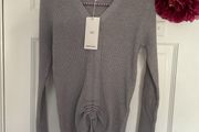 jumper grey v neck jumper m/l adjustable front detail
