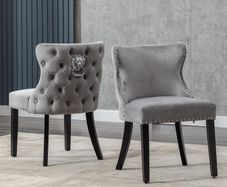 Velvet Dining Room Chairs, Set of 2, Kitchen Chairs