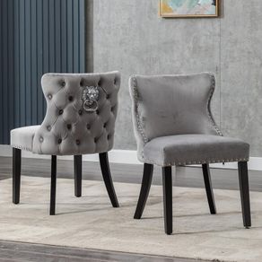 Velvet Dining Room Chairs, Set of 2, Kitchen Chairs