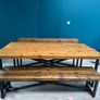 Industrial Style Reclaimed Wood Dining Table Image 3