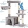 Cat Tree with Sisal Scratching Posts, Multi-Level Cat Tower, Cat climbing frame with large platform, basket MULTIPLE COLOURS (FREE POSTAGE) Image 6