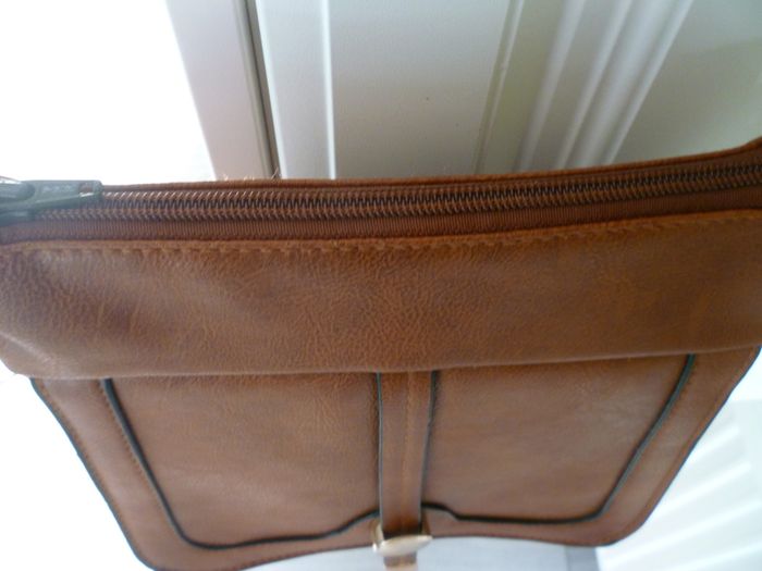 Hand Bag Crossbody Brown Faux Leather Multi Pocket Handbag- Purchased In Carraig Donn