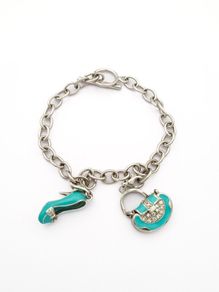 Sterling Silver Enamel Charm Bracelet