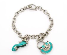 Sterling Silver Enamel Charm Bracelet