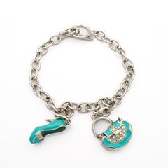 Sterling Silver Enamel Charm Bracelet