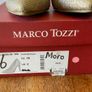 Gold Christmas Party Wedding New Year's Ball Shoes Marco Tozzi Size 6/39 Image 6
