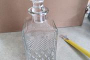 Vintage glass square decanter, vintage barware