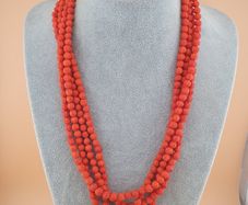 Lot of 4 Vintage Melon Shape African Style Glass Beads Necklace