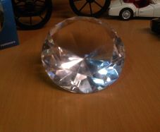 Glass diamond paperweight