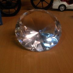 Glass diamond paperweight