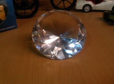 Glass diamond paperweight