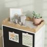 Children's storage unit, toy storage for kids with chalkboard door, 3 cubbies and top shelf, white Image 5