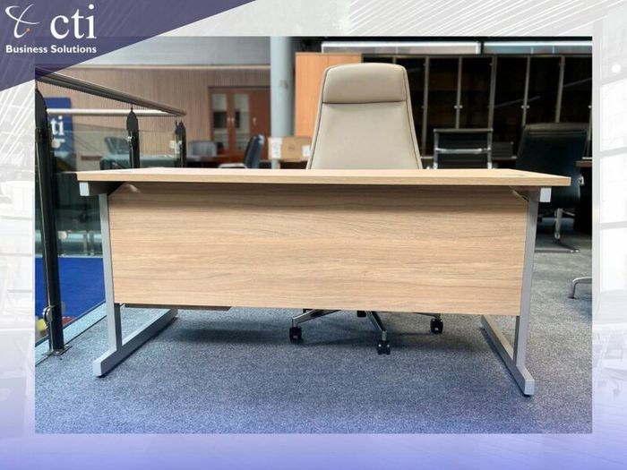 Urban Oak Office Desks With Fixed Drawers NEW