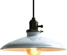 Glighone Pendant Light White Ceiling Light Hanging Lamp E27 Retro Vintage Pendant Light for Bedroom Living Room Dining Table Kitchen Lamp Suspension