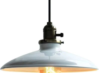 Glighone Pendant Light White Ceiling Light Hanging Lamp E27 Retro Vintage Pendant Light for Bedroom Living Room Dining Table Kitchen Lamp Suspension