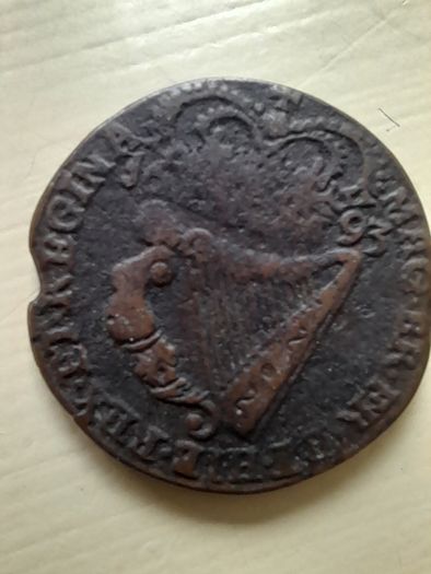 1693 William  and Mary Plain Edge Half Penny