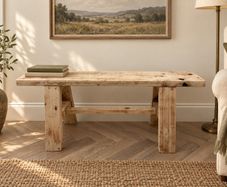 Handmade Rustic Wooden Bench