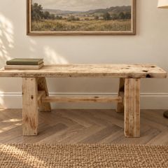 Handmade Rustic Wooden Bench
