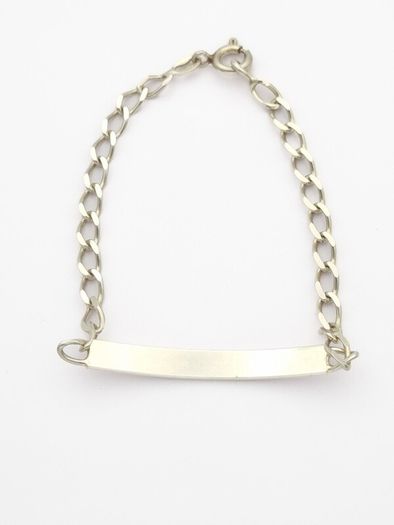 925 Sterling Silver Italian Name Plate Engravable Bracelet