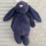 Jellycat Bashful Navy Bunny approx. 31cm - DIRTY some kind of paint in the like on the tag Used PLease see photos Image 3