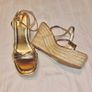 NEW Gold espadrille wedges Image 2