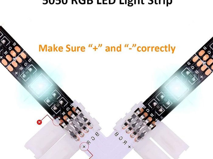 LED Light Connector Kit, REDTRON 10mm RGB LED Connector Includes 10x L Shape Connectors,2M LED Strip Light Extension Cable,4X Strip to Strip Jumpers,5X 4 Pin Male Connectors