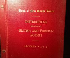 1935. Bank Of New South Wales. Instruction Relating To British And Foreign Agents. Sections A And B.