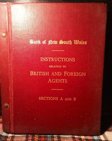 1935. Bank Of New South Wales. Instruction Relating To British And Foreign Agents. Sections A And B.