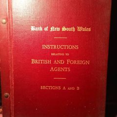 1935. Bank Of New South Wales. Instruction Relating To British And Foreign Agents. Sections A And B.