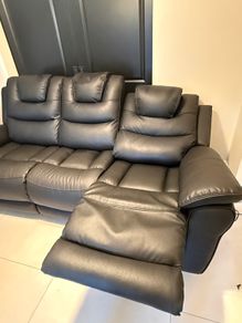 Black leather electric recliner sofa - Emily 3 seater Harvey Norman